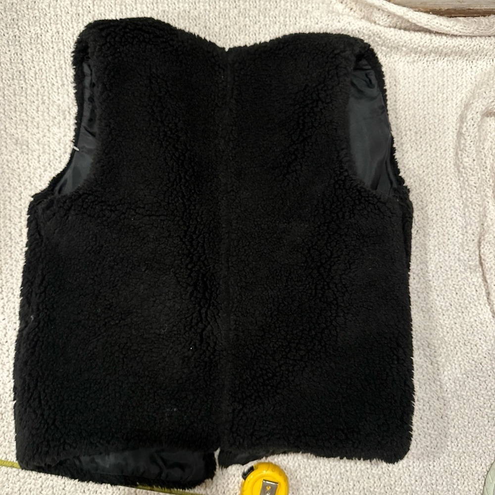 MADEWELL NEW WOMENS SMALL Black Faux Fur Vest - Picture 11 of 12